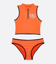 New Look Girls Orange Cali Logo Bikini Set